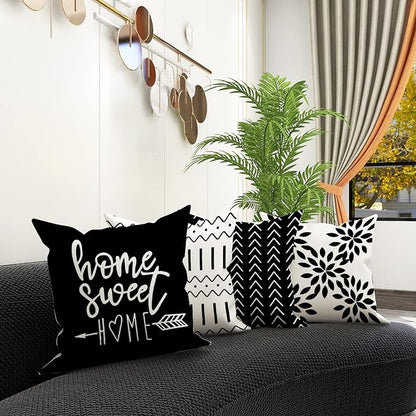 YCOLL Pillow Covers 16x16 Set of 4, Modern Sofa Throw Pillow Cover, Decorative - Image 3