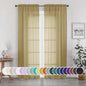 Gold Sheer Curtains 84 Inch Length 2 Panels Set, Light Filtering Voile Fimly by OWENIE