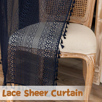 Sutuo Home Navy Blue Boho Doorway Curtain - Image 6