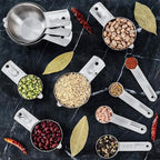 Hudson Essentials Stainless Steel Measuring Cups and Spoons Set - Stackable Set with Spout (11 Piece Set)