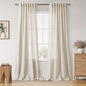 Warm Beige Linen Curtains 102 Inches Long Rod Pocket Back Tab Drapes 2 Panels by Nanspring