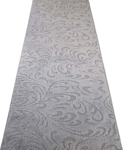 Custom Length Hallway Runner Rug, Slip Resistant, Floral Grey, 26 Inch X 11 feet - Image 6