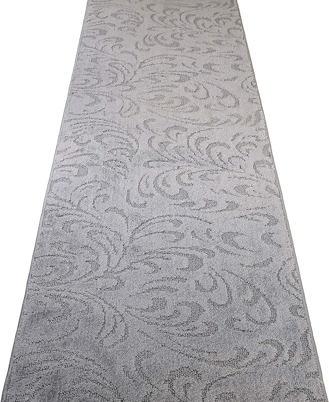 Custom Length Hallway Runner Rug, Slip Resistant, Floral Grey, 26 Inch X 13 feet - Image 6