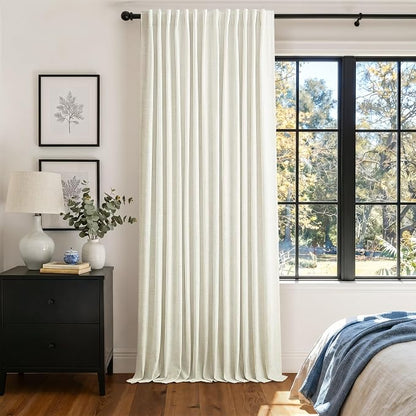 100 Inch Wide Curtain 96 Inches Long 1 Panel Full Blackout Linen - Image 3