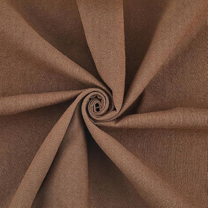 59.06 Inch Coffee Brown Needlework Fabric Natural Cotton Linen Cloth Quilting by CABODYALS