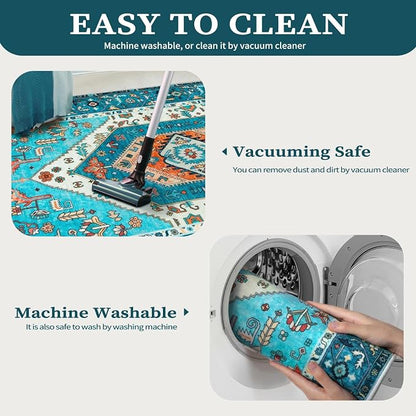 SERISSA 2x4 Washable Non Slip Boho Runner Rug - Image 3