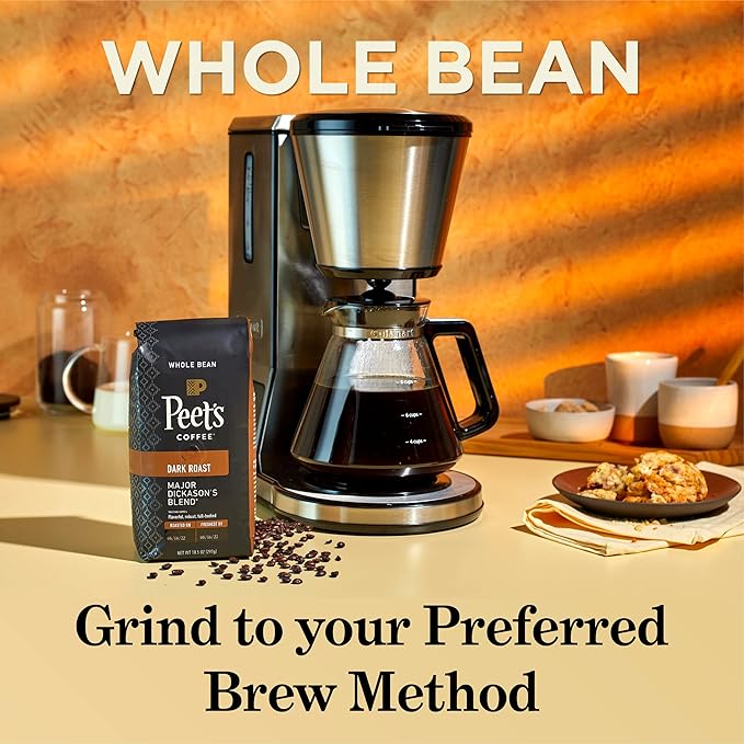 Peet's Coffee, Dark Roast Whole Bean Coffee - French Roast 36 Ounces (2 Bags of 18 Ounces)