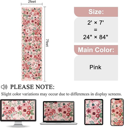 DUKINO 2x7 Runner Rug for Hallway, Floral Washable Rug for Kitchen, Stain - Image 2