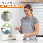 Spring Chef Magnetic Stainless Steel Measuring Cups (Patent Pending), Kitchen Tools with Easy to Read Markings for Measuring Dry or Liquid Ingredients, Set of 7, Winter Frost