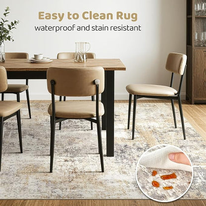 LOONGRUG Square Rug 8x8 Washable Large Neutral Modern Abstract Area Rugs | Soft - Image 6