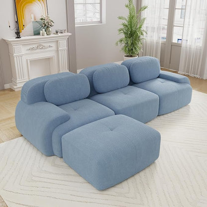 Boneless Sectional Couch, No Assembly Required, 117.3” L Shaped Modular Cloud by ModonChicSofasCouches