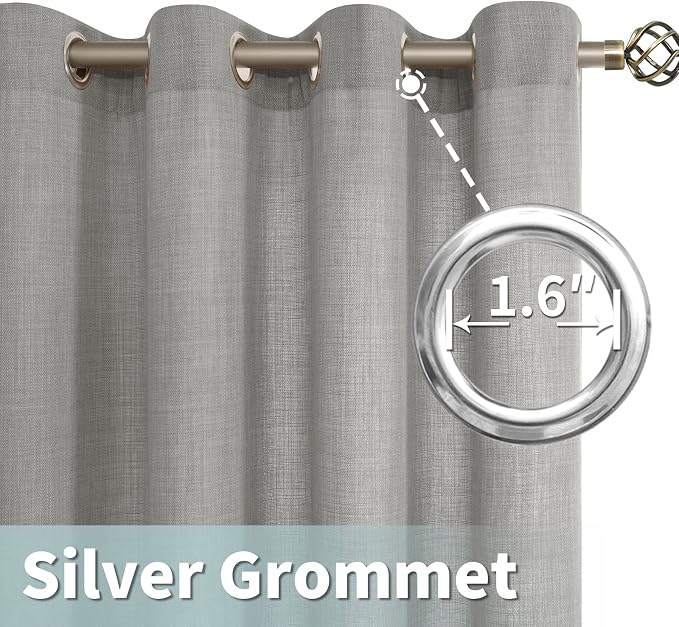 72 inch Length Linen Curtains for Living Room 2 Panels, Soft Privacy Drapes - Image 5
