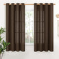 YoungsTex Brown Linen Curtains 68 Inch Length by YoungsTex