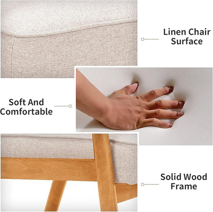 UNICOO® Mid-Century Retro Modern Accent Chairs, Solid Wood Armrest Lounge - Image 6