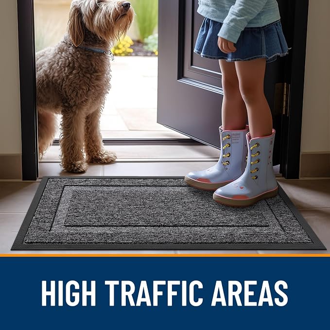 OLANLY Front Door Mat Outside 59x23, All-Season Heavy-Duty Rubber Doormat | - Image 6