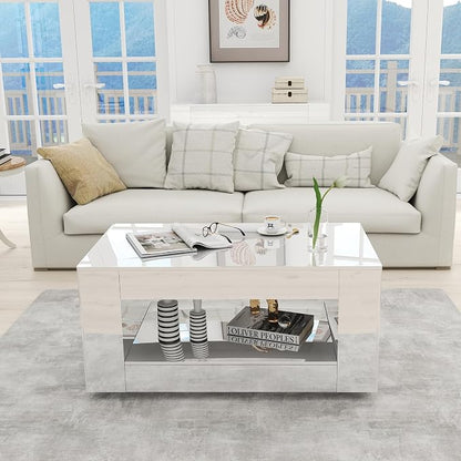 39" High Gloss Wood Coffee Table - Image 6