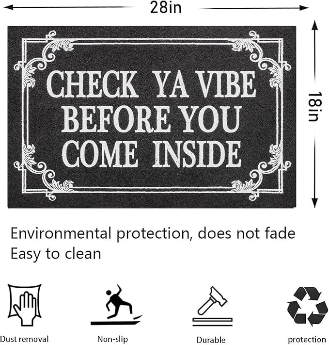 Indoor Door Mat Welcome Mats for Front Door Outdoor Entry Black Doormat - Image 3