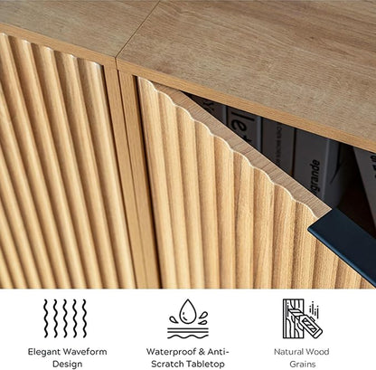 EYYTHUNG Fluted Cabinet with Storage, Sideboard Buffet Cabinet with Adjustable - Image 6