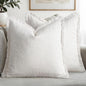 MIULEE Boho Linen Fringe Decorative Throw Pillow Covers White 18x18 | Set of 2 by MIULEE