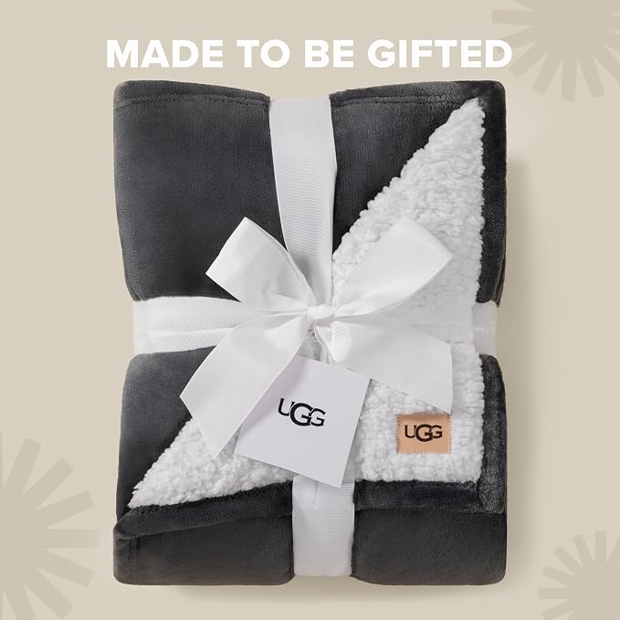 UGG Nita Twin Blanket, Reversible Plush Fleece, UGG Fluff Plush Face, Smooth - Image 3