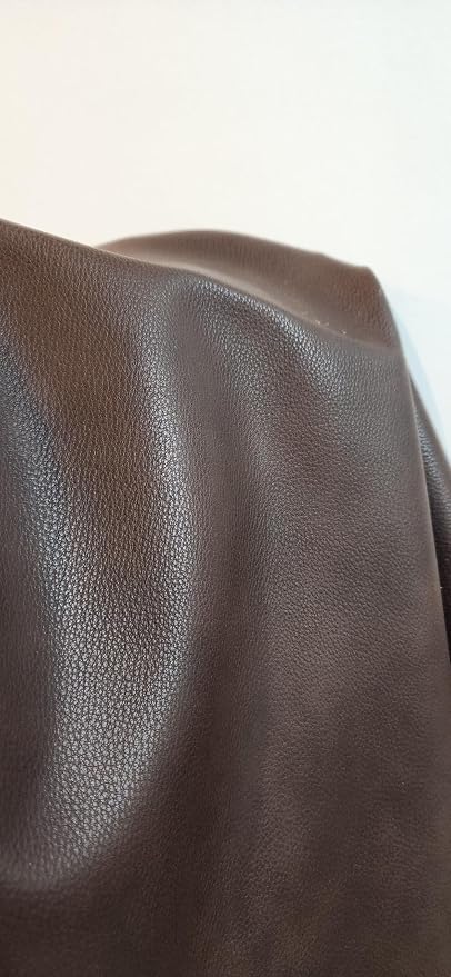 NAT Leathers | Cacao Brown Pebblegrain Soft Faux Vegan Leather PU | 4 Yards Cut - Image 7