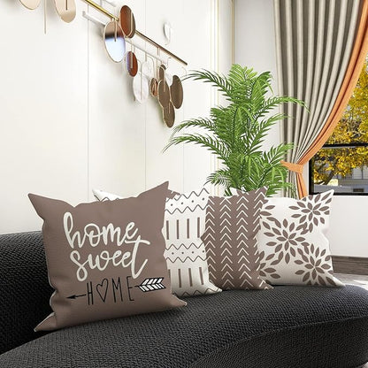YCOLL Pillow Covers 18x18 Set of 4, Modern Sofa Throw Pillow Cover, Decorative - Image 2
