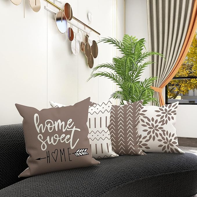 YCOLL Pillow Covers 20x20 Set of 4, Modern Sofa Throw Pillow Cover, Decorative - Image 2