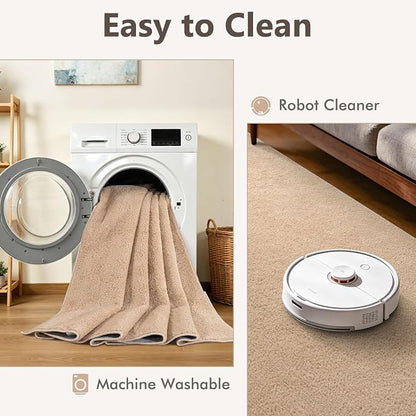 2x10 Beige Solid Runner Rug Washable Non-Slip - Image 7