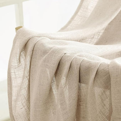 MIULEE Light Taupe Linen Curtains 52x72 Inch Length - Image 6