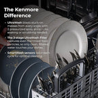 Kenmore 24" Built-in Stainless Steel Tub Dishwasher SmartWash, Smart Dry, and MoreSpace Adjustable Rack, Energy Star Certified, Fingerprint Resistant