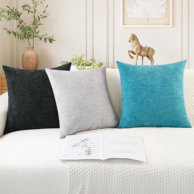 CaliTime Decorative Couch Throw Pillow Covers 18 X 18 Inches Lake Blue | Pack - Image 5