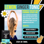 Revival Tea Company Lemon Ginger Tonic - Caffeine Free Tea Blend with Lemongrass and - Loose Leaf 5 Ounces