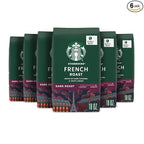 Starbucks Whole Bean Coffee, Dark Roast Coffee, French Roast, 100% Arabica, 6 bags (18 oz each)