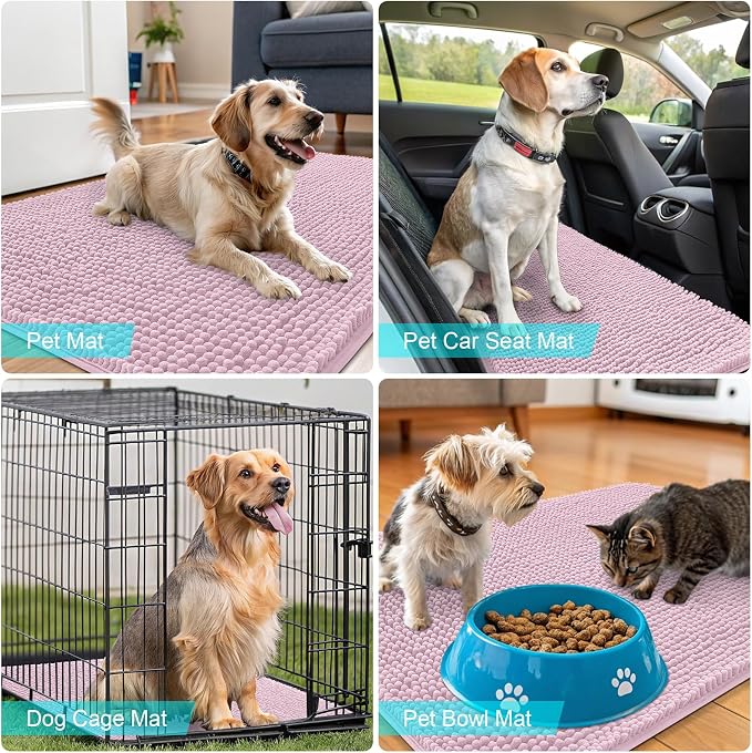 OLANLY Dog Door Mat for Muddy Paws 59x24, Super Absorbent Chenille Mud Mat | - Image 7