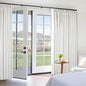 Beige White Pinch Pleated 100% Blackout Linen Curtains W60xL108 1 Panel | Black by Twodrapes