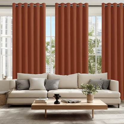 Fall Blackout Curtains for Bedroom Burnt Ochre 70 x 84 Inch 2 Panel | Thermal - Image 6