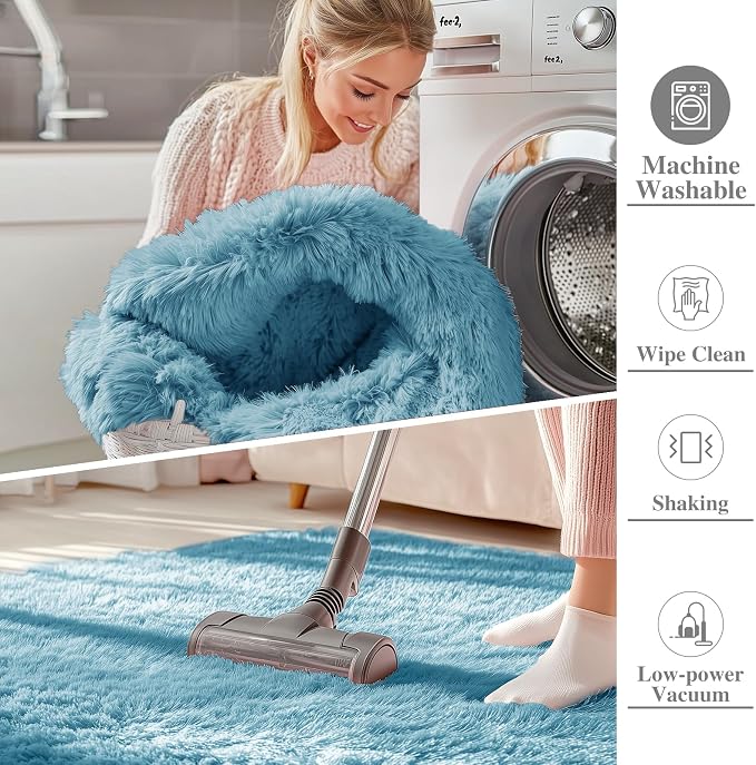 OLANLY Area Rugs for Living Room Bedroom, Machine Washable 4x5.9 ft Soft Fluffy - Image 2