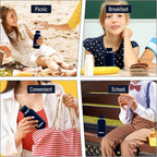 Small Water Bottle 12oz with Clip, Double Wall Stainless Steel Vacuum Small Insulated Water Bottle Keeps Drinks Cold 24 Hrs/Hot 12 Hrs for Kids Handbag School BPA Free (Navy Blue)