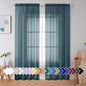 Simplebrand Dusty Blue Sheer Curtains 90 Inches Long 2 Panels, Light Filtering by Simplebrand