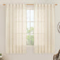Beige Semi Sheer Linen Curtains 60 Inch, Light Filtering Panels | Window by LAMIT