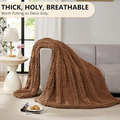 L'AGRATY Chunky Knit Throw Blanket - Image 5