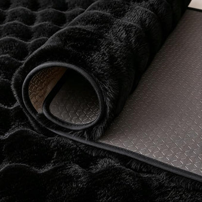 Black Rabbit Plush Rug 2'x6', Fluffy Shaggy Area Rug - Image 5