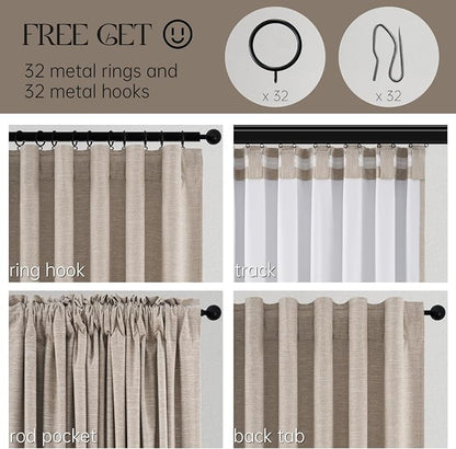 Topfinel Long Curtains for Living Room Custom 105 Inch, Sun Blocking Elegant - Image 5