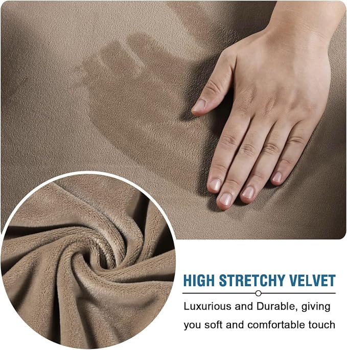 H.VERSAILTEX Rich Velvet Stretch 2 Piece Cover Chair Slipcover Sofa Cover - Image 5