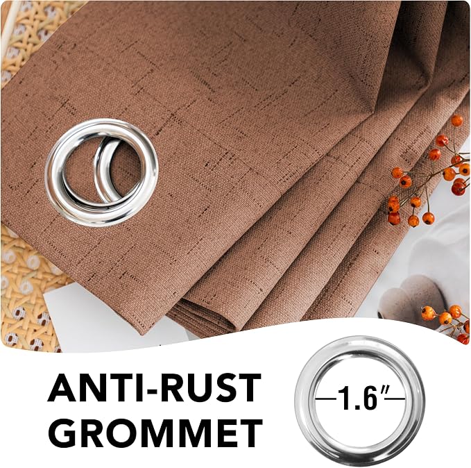 H.VERSAILTEX Bedroom Curtains Blackout Linen Blackout Curtains 84 Inches Long - Image 6
