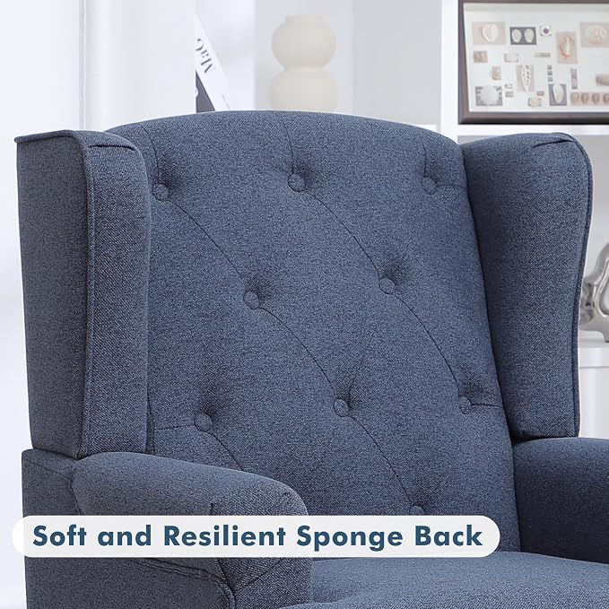 Accent Chair for Living Room, Mid Century Modern Upholstered Armchair, Wingback - Image 6