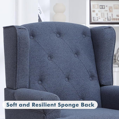 Accent Chair for Living Room, Mid Century Modern Upholstered Armchair, Wingback - Image 6