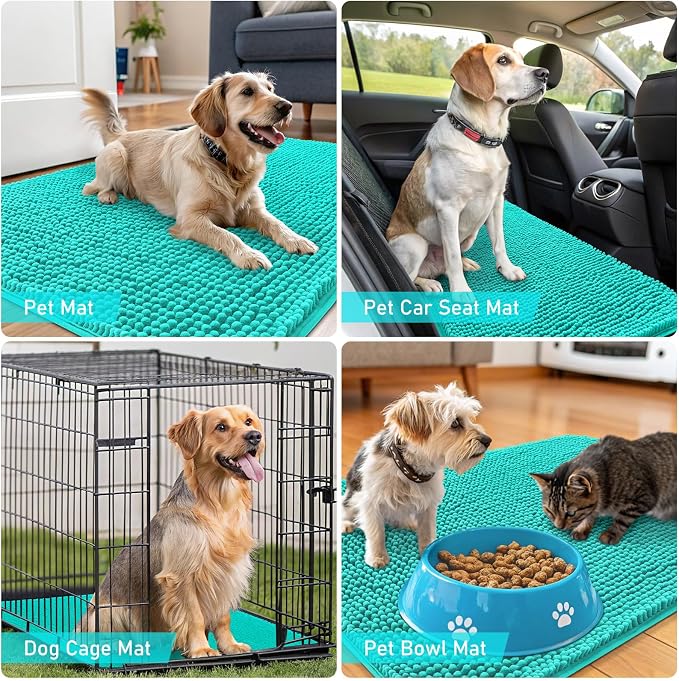OLANLY Dog Door Mat for Muddy Paws 44x24, Super Absorbent Chenille Mud Mat | - Image 7