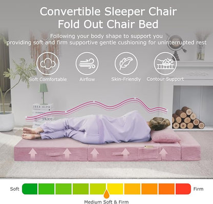 Folding Sofa Bed, 4 in 1 Convertible Sleeper Chair - Image 3