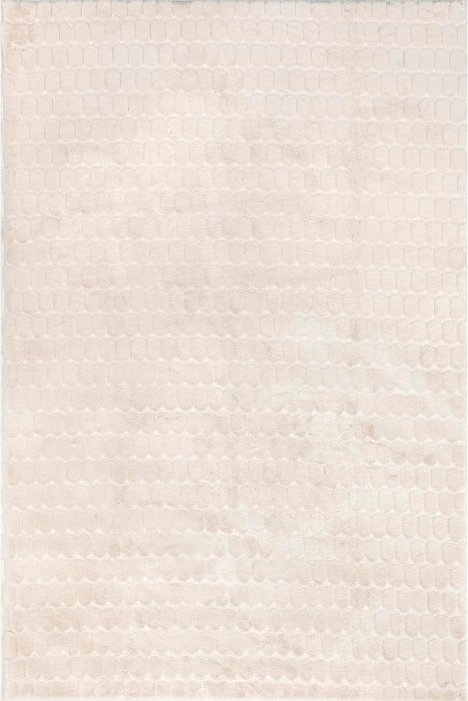 nuLOOM Nia Beige Geometric Washable Area Rug - Image 5